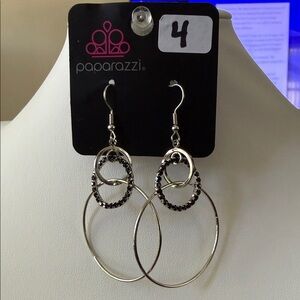 Paparazzi Silver and purple Double Hoop Earrings